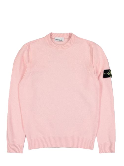 Maglione girocollo vestibilità regular con finiture a costine Stone Island | L2S15 5100072 S00A3V0082 ANTIQUE ROSE